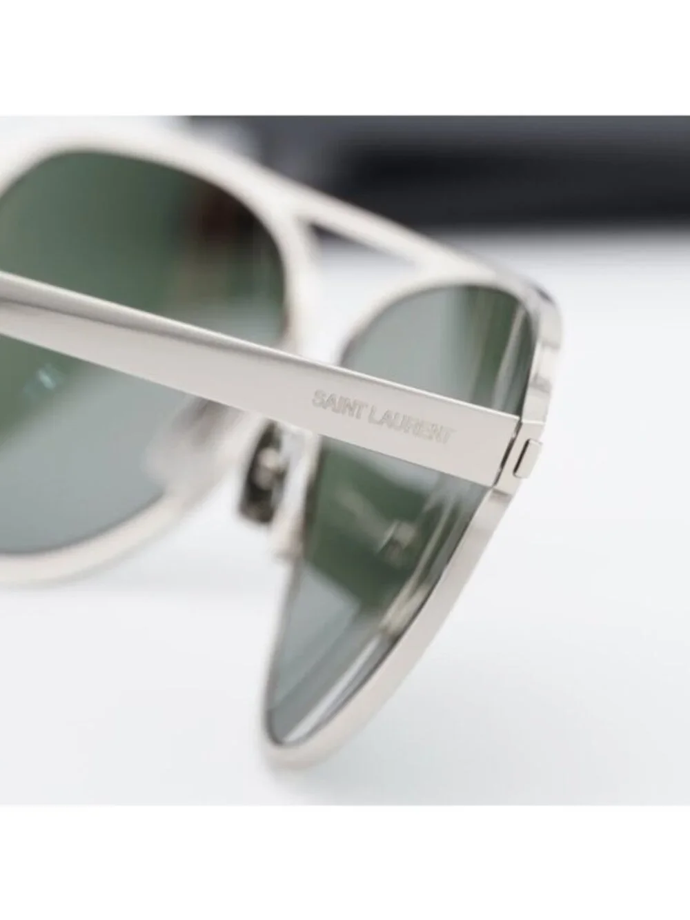 Saint Laurent SL734 002 Aviator Sunglasses - Silver/Grey